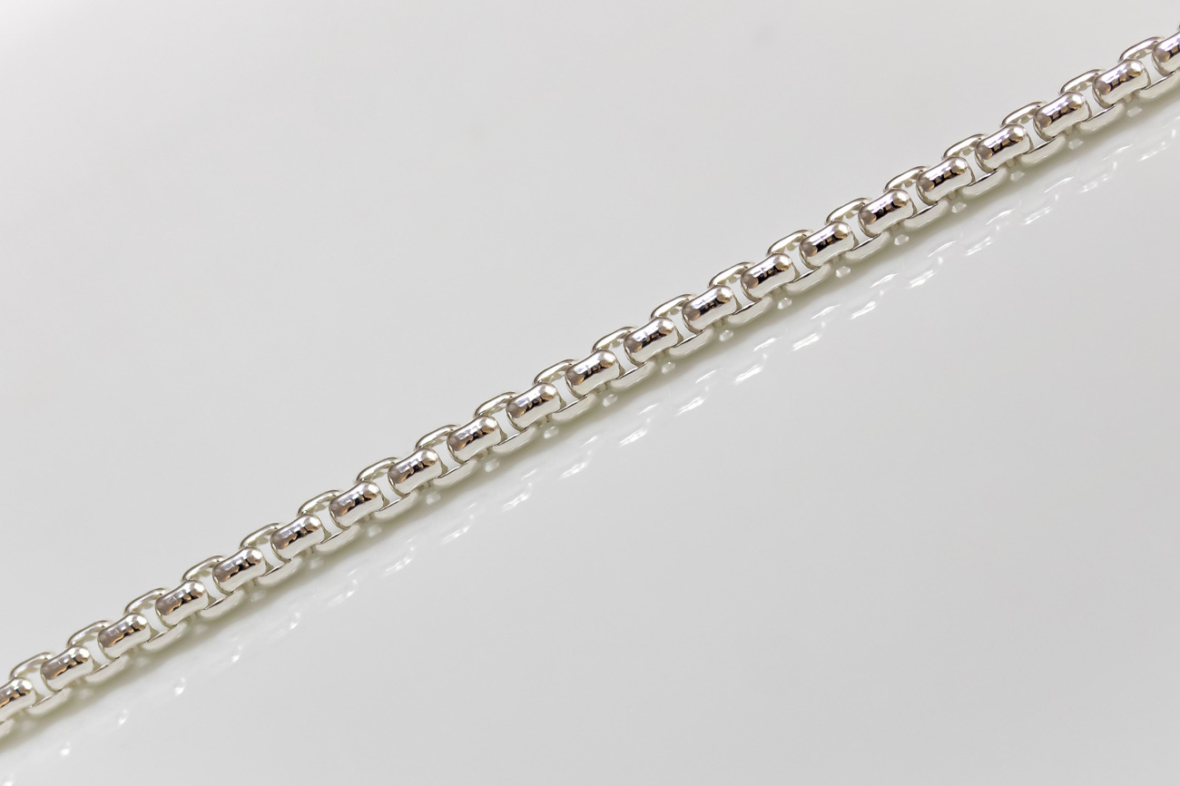 שרשרת כסף בוקס עגול